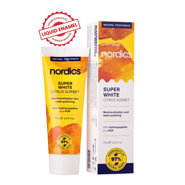 NORDICS SUPER WHITE CITRUS SORBET dantų pasta, 75 ml