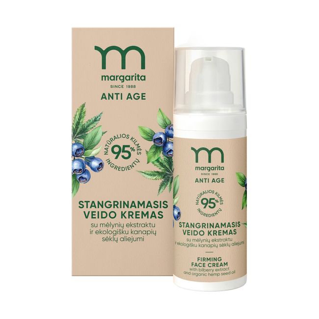 MARGARITA ANTI AGE stangrinamasis veido kremas, 50 ml
