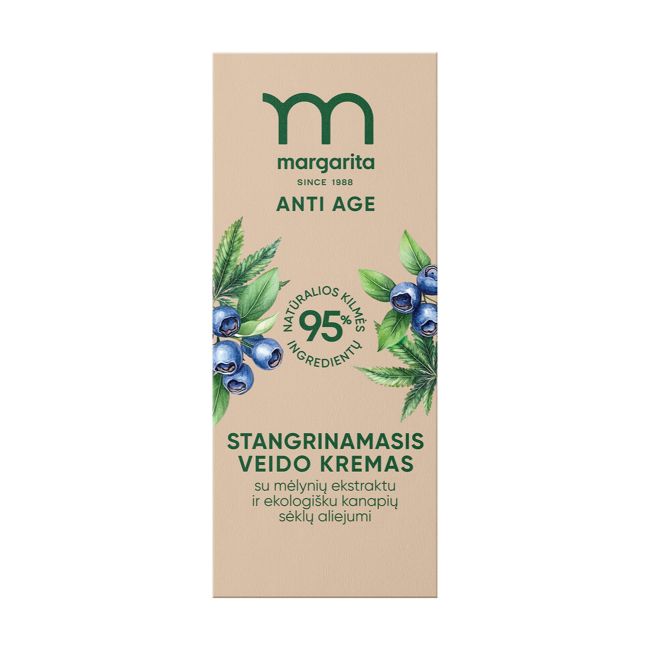 MARGARITA ANTI AGE stangrinamasis veido kremas, 50 ml