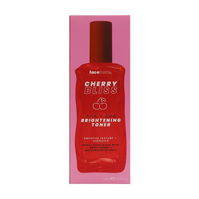 FACE FACTS CHERRY BLISS AHA + BHA BRIGHTENING veido tonikas, 140 ml