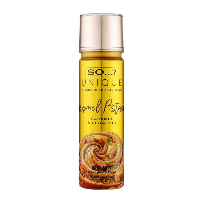 SO...? UNIQUE CARAMEL & PISTACHIO kūno migla, 150 ml