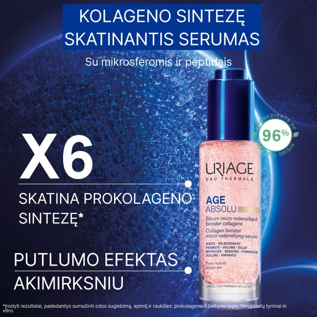 URIAGE EAU THERMALE AGE ABSOLU COLLAGEN BOOSTER veido serumas, 30 ml