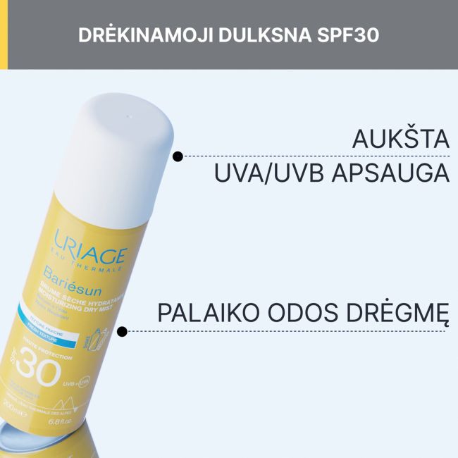 URIAGE EAU THERMALE BARIESUN SPF30 veido ir kūno dulksna, 200 ml