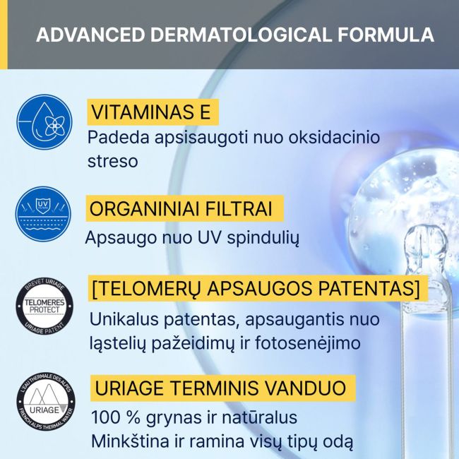 URIAGE EAU THERMALE BARIESUN SPF50+ apsauginis veido kremas, 50 ml