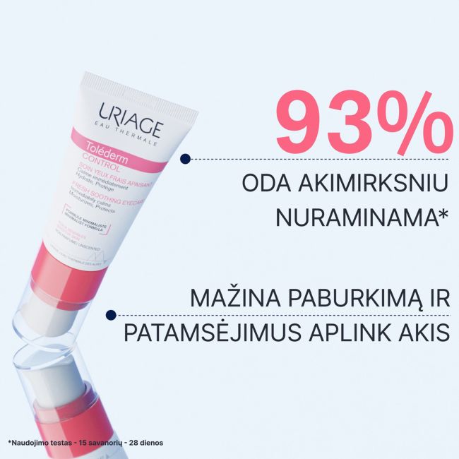 URIAGE EAU THERMALE TOLEDERM CONTROL FRESH SOOTHING akių srities kremas, 15 ml