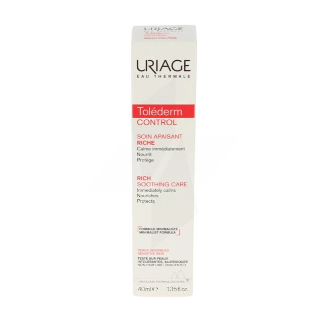 URIAGE EAU THERMALE TOLEDERM CONTROL RICH SOOTHING CARE veido kremas, 40 ml