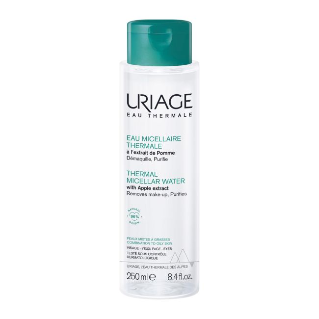 URIAGE EAU THERMALE valomasis micelinis vanduo mišriai, riebiai odai prižiūrėti, 250 ml