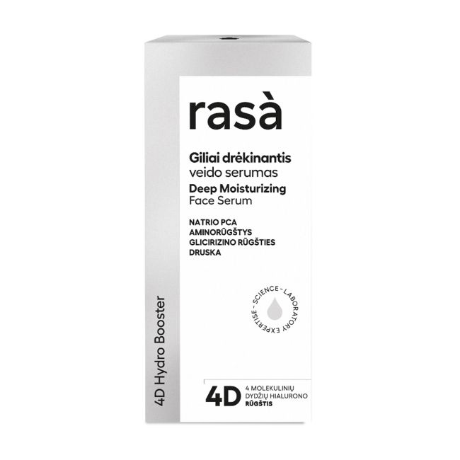 RASA 4D HYDRO BOOSTER giliai drėkinantis veido serumas, 30 ml