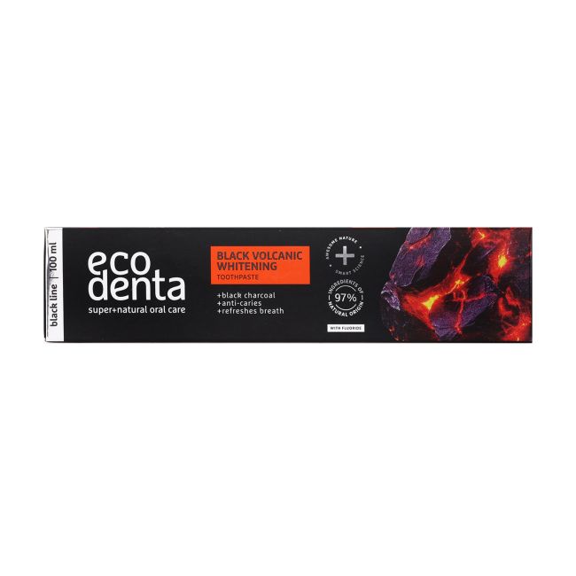 ECODENTA BLACK VOLCANIC WHITENING balinamoji dantų pasta, 100 ml