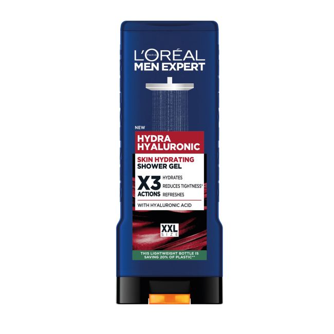 L'OREAL MEN EXPERT HYDRA HYALURONIC dušo želė, 400 ml