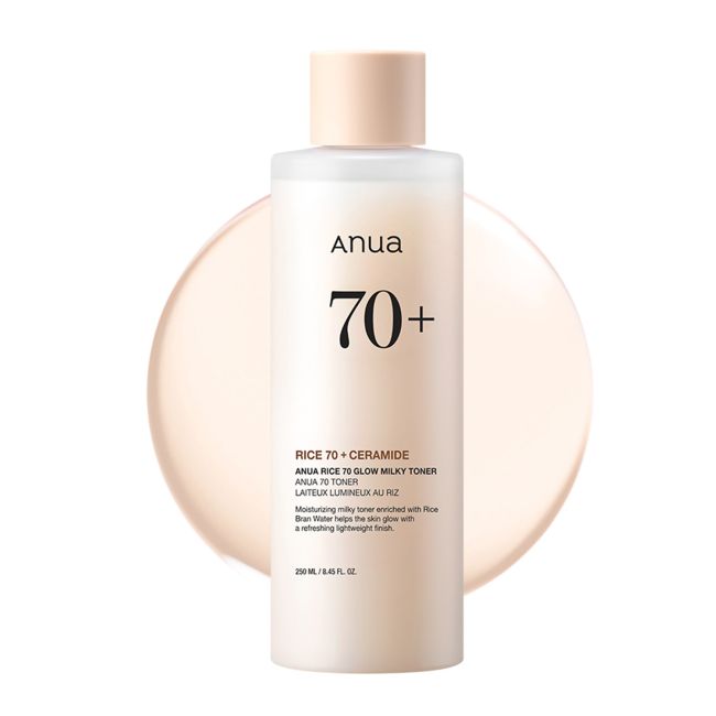 ANUA RICE 70 GLOW MILKY veido tonikas, 250 ml
