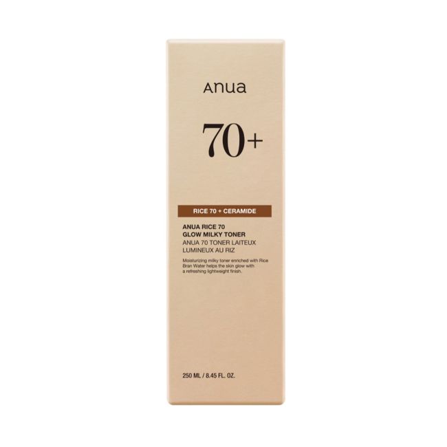ANUA RICE 70 GLOW MILKY veido tonikas, 250 ml