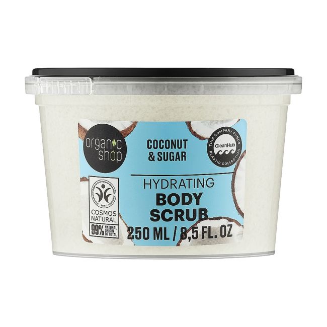 ORGANIC SHOP HYDRATING COCONUT & SUGAR kūno šveitiklis, 250 ml