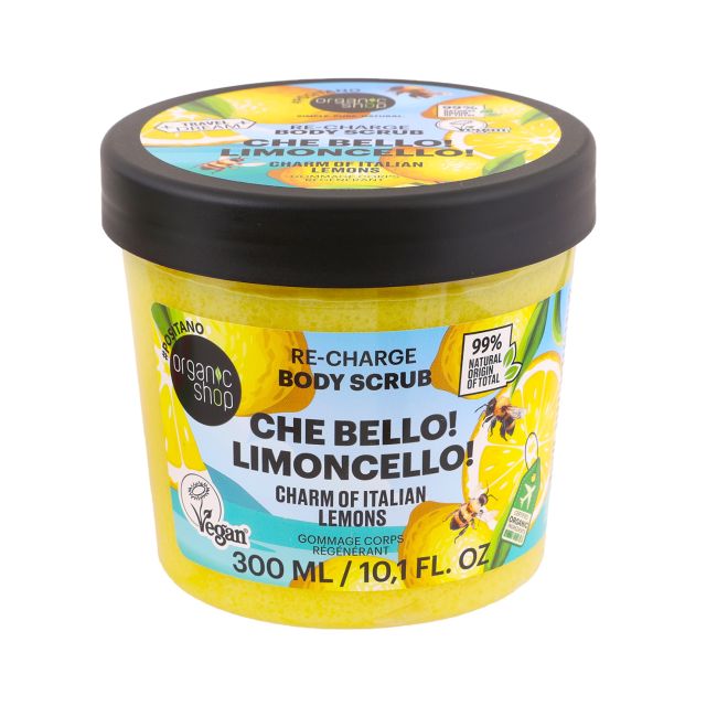 ORGANIC SHOP RE-CHARGE CHE BELLO! LIMONCELLO! kūno šveitiklis, 300 ml
