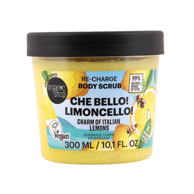 ORGANIC SHOP RE-CHARGE CHE BELLO! LIMONCELLO! kūno šveitiklis, 300 ml