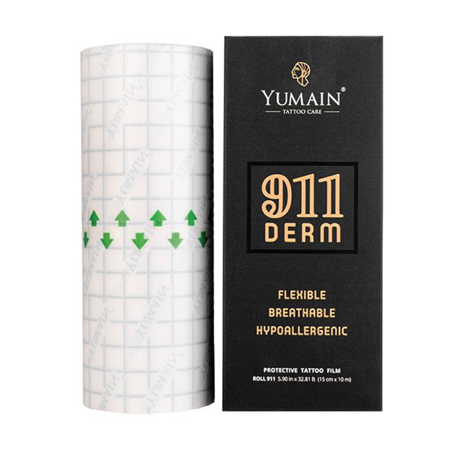 YUMAIN 911 DERM ROLL apsauginė kūno tatuiruočių juosta (15 cm x 10 cm)