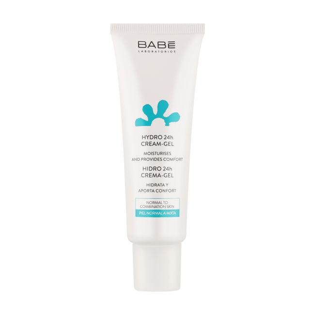 BABE HIDRO 24H HYDRO drėkinamasis veido ir kaklo kremas - želė, 50 ml