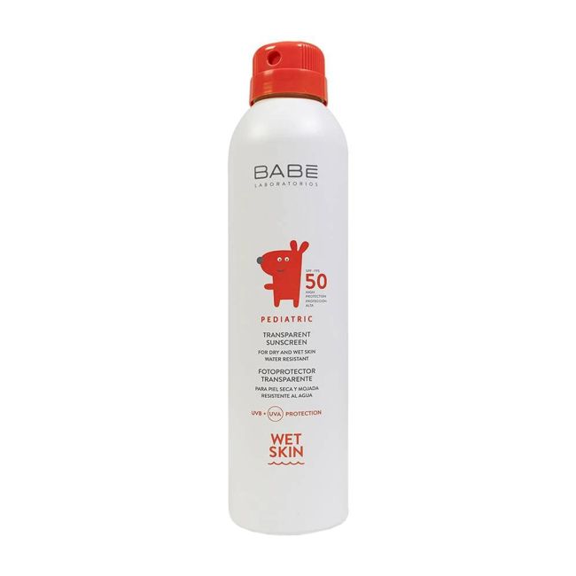 BABE PEDIATRIC SPF50+ TRANSPARENT purškiamoji apsauginė dulksna nuo saulės, 200 ml