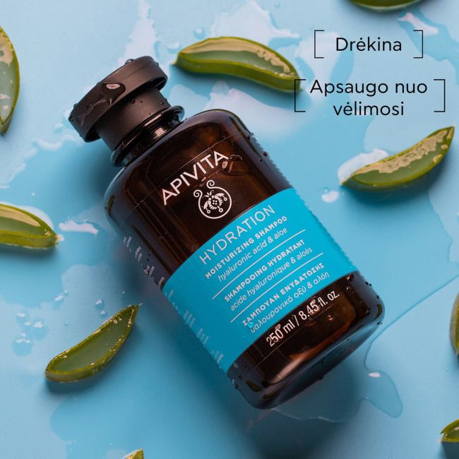 APIVITA HYDRATION drėkinamasis plaukų šampūnas, 250 ml