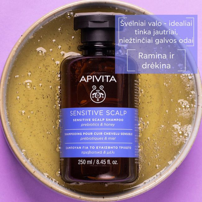 APIVITA SENSITIVE SCALP šampūnas probleminei galvos odai prižiūrėti, 250 ml