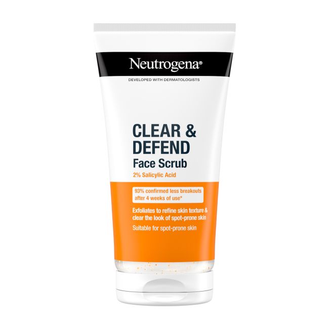 NEUTROGENA CLEAR & DEFEND veido šveitiklis, 150 ml