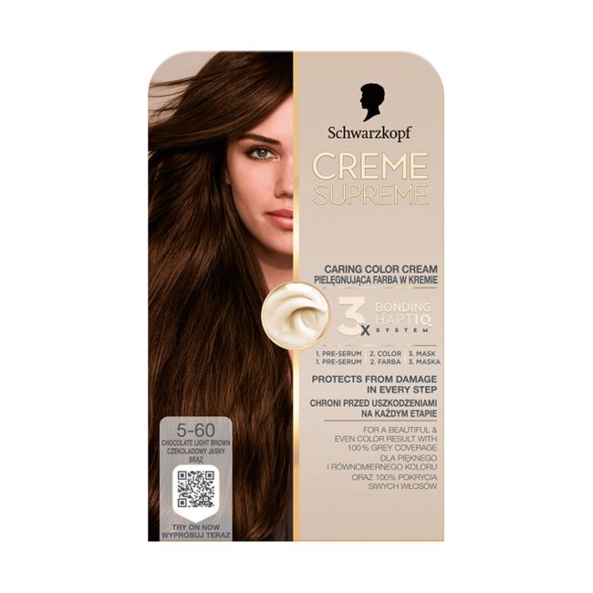 SCHWARZKOPF CREME SUPREME BONDING plaukų dažai, 162 ml + 20 g