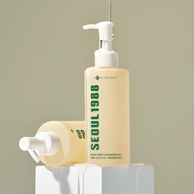 K - SECRET SEOUL 1988 PINE CICA 1% + PROBIOTICS valomasis veido aliejus, 200 ml