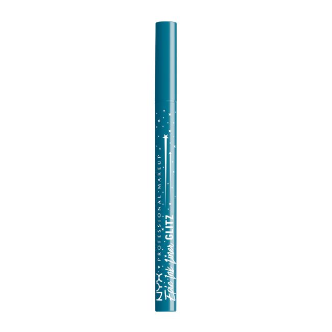 NYX PROFESSIONAL MAKEUP EPIC INK GLITZ vandeniui atsparus akių kontūro skystis su plunksnele, 1 ml
