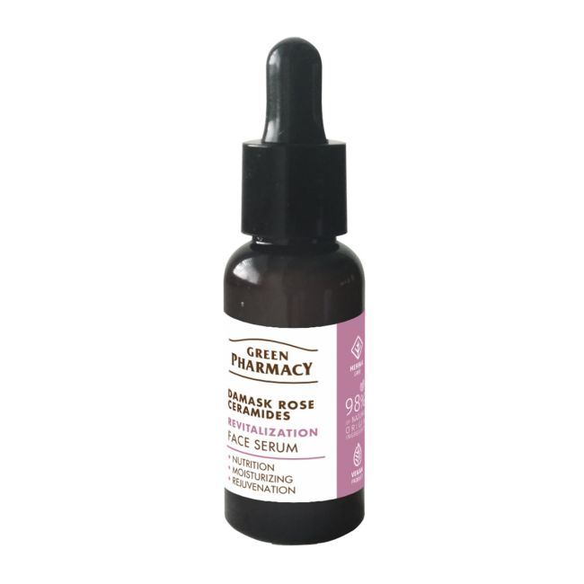 GREEN PHARMACY DAMASK ROSE CERAMIDES veido serumas, 30 ml