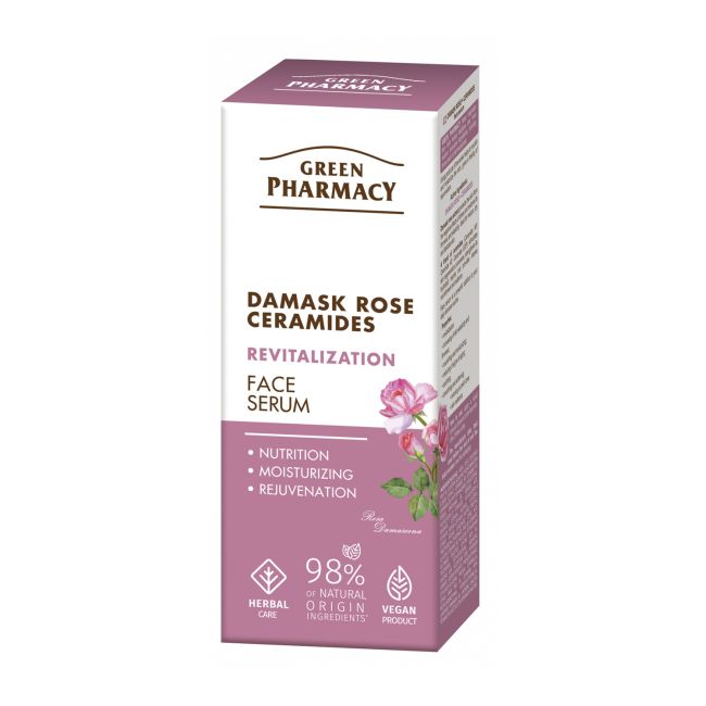 GREEN PHARMACY DAMASK ROSE CERAMIDES veido serumas, 30 ml