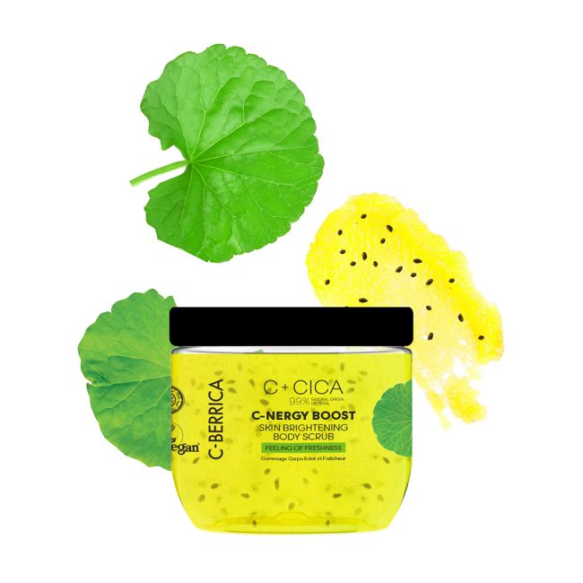 C-BERRICA C + CICA C-NERGY BOOST SKIN BRIGHTENING kūno šveitiklis, 200 ml