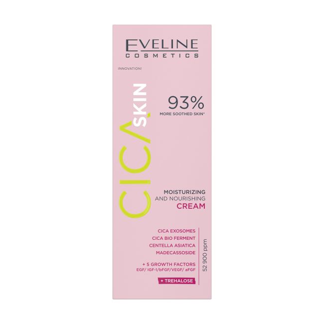 EVELINE CICA SKIN MOISTURIZING AND NOURISHING veido kremas, 30 ml