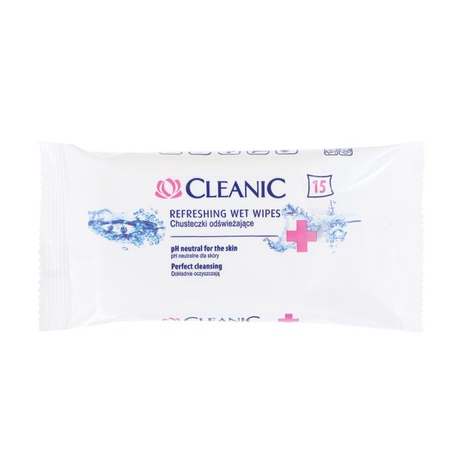 CLEANIC REFRESHING drėgnos servetėlės (15 vnt.)