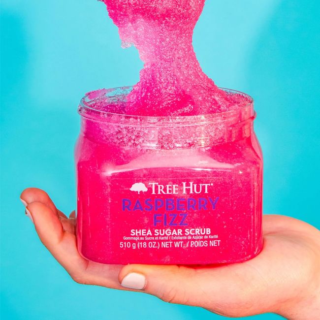 TREE HUT RASPBERRY FIZZ SHEA SUGAR kūno šveitiklis, 510 g