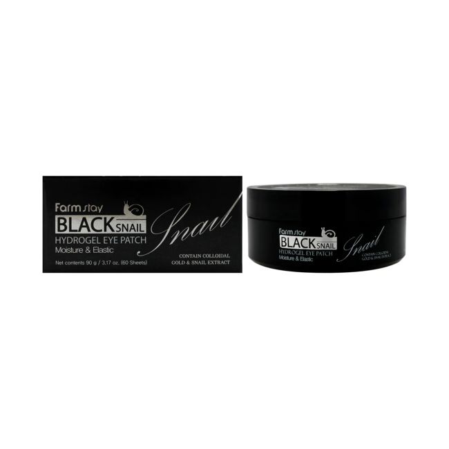 FARMSTAY BLACK SNAIL HYDROGEL paakių padukai, 90 g (60 vnt.)