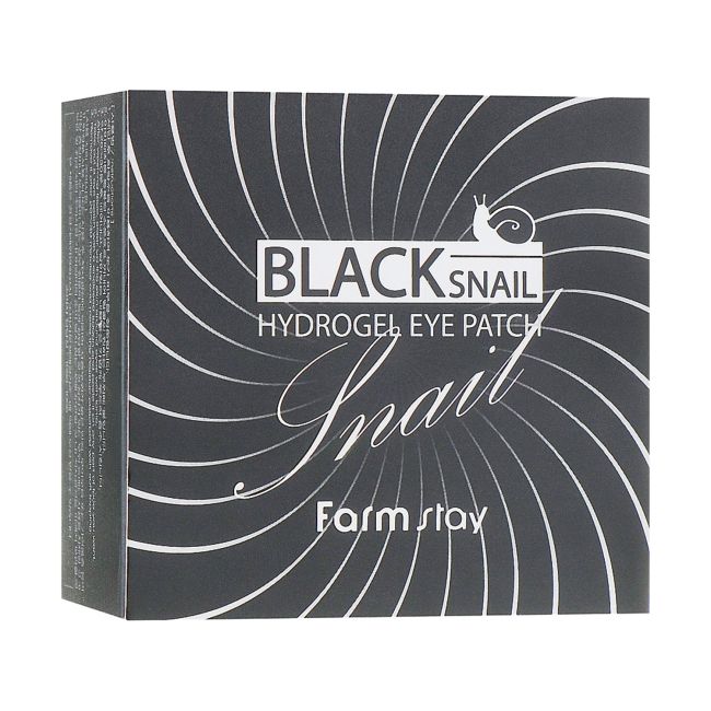 FARMSTAY BLACK SNAIL HYDROGEL paakių padukai, 90 g (60 vnt.)