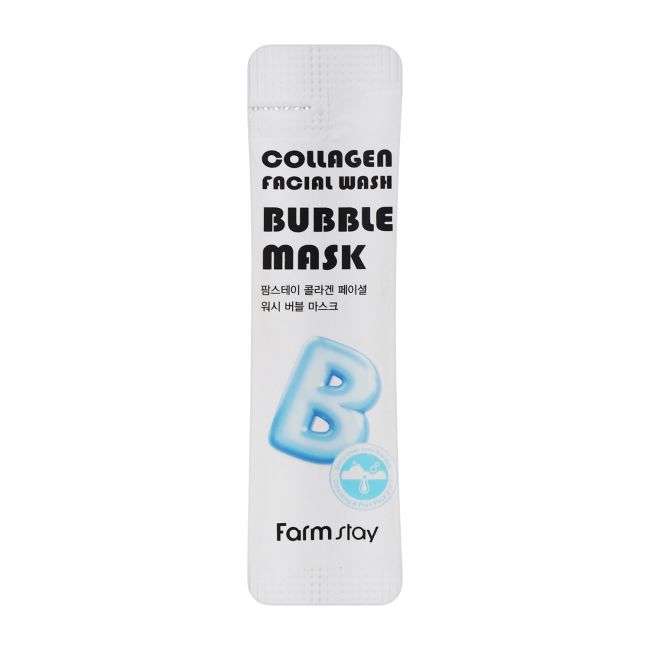 FARMSTAY COLLAGEN BUBBLE veido kaukės (5 ml x 20 vnt.)