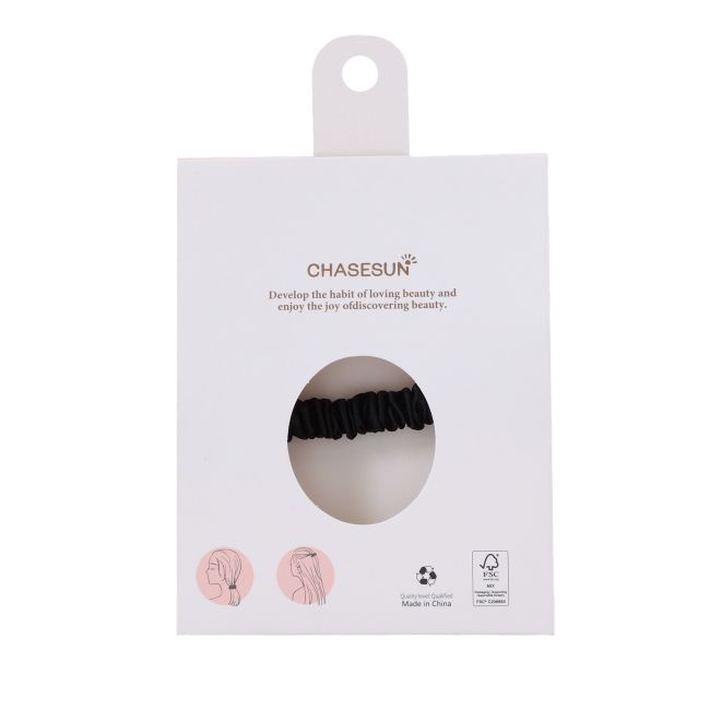 CHASESUN SILK SCRUNCHIE BLACK plaukų gumytė