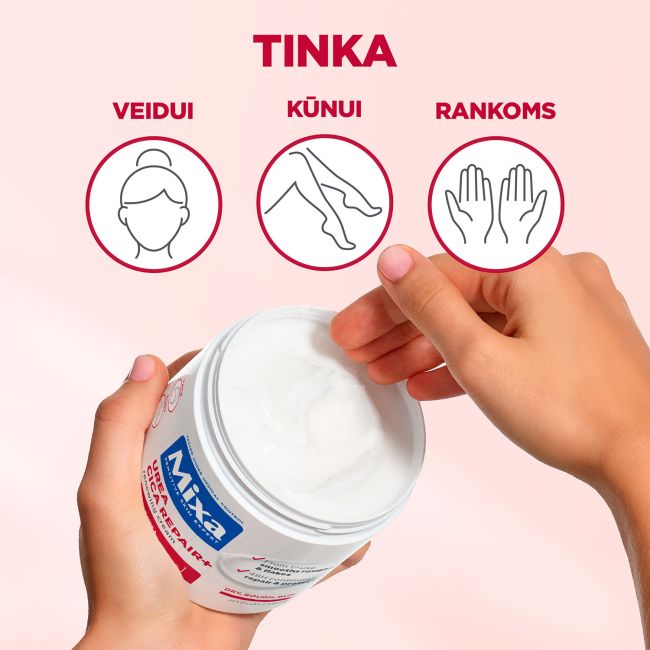 MIXA UREA CICA REPAIR atkuriamasis veido, kūno ir rankų kremas, 400 ml