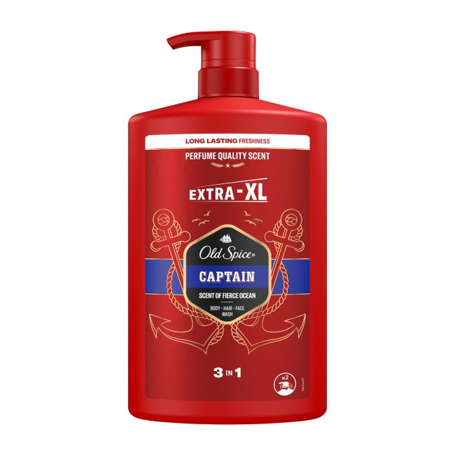OLD SPICE CAPTAIN 3 IN 1 vyrų kūno, plaukų ir veido prausiklis, 1 l