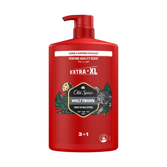 OLD SPICE WOLFTHORN 3 IN 1 vyrų kūno, plaukų ir veido prausiklis, 1 l