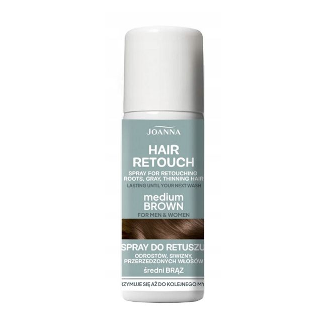 JOANNA HAIR RETOUCH MEDIUM BROWN ataugusių plaukų šaknų purškiklis, 75 ml