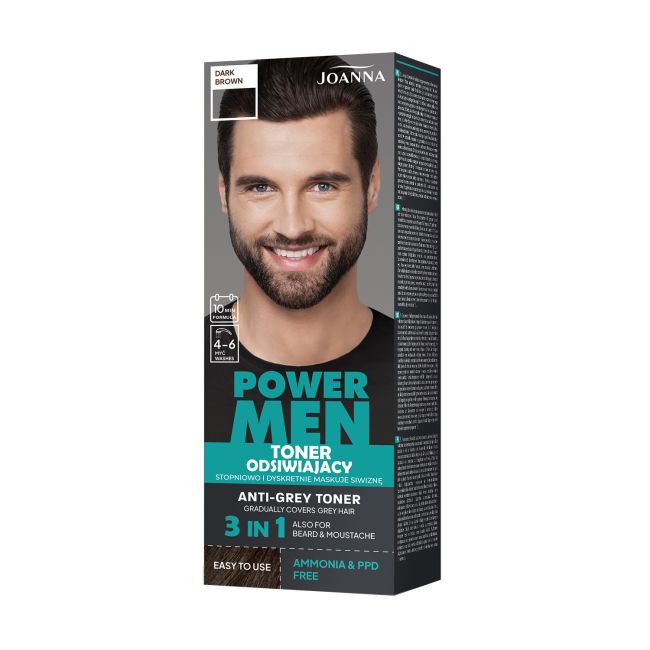 JOANNA POWER MEN ANTI-GREY dažomasis plaukų tonikas, 80 g