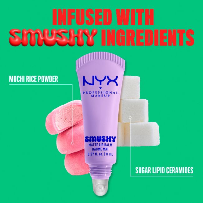 NYX PROFESSIONAL MAKEUP SMUSHY MATTE lūpų balzamas, 8 ml