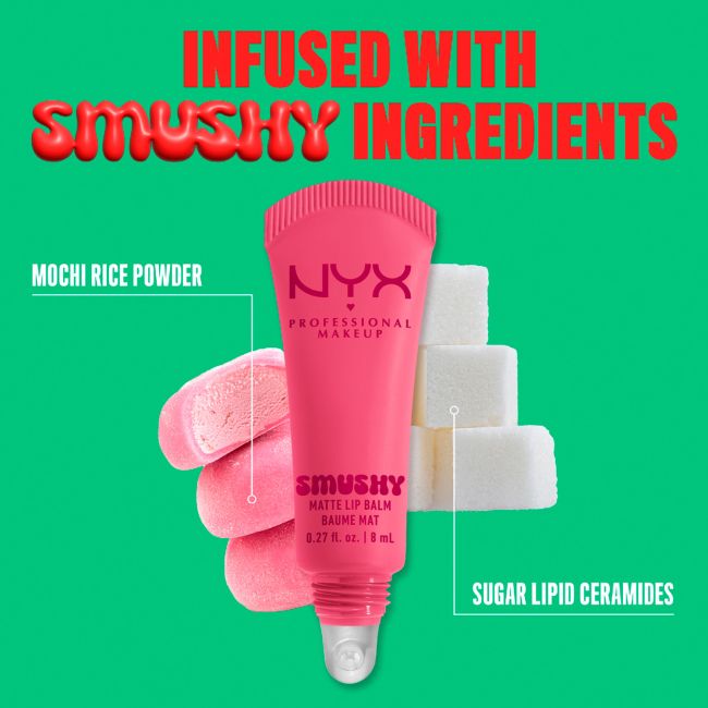 NYX PROFESSIONAL MAKEUP SMUSHY MATTE lūpų balzamas, 8 ml