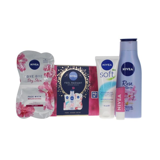 NIVEA FEEL RADIANT moterų kosmetikos rinkinys