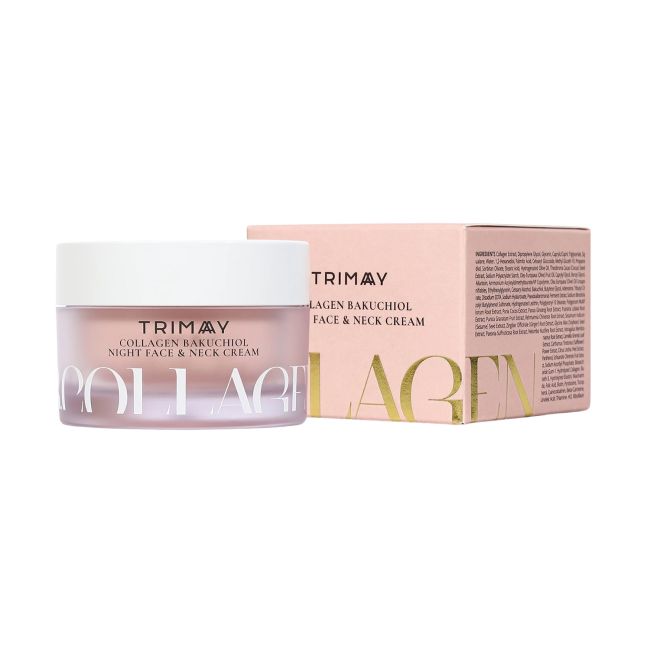 TRIMAY COLLAGEN BAKUCHIOL naktinis veido ir kaklo kremas, 50 ml