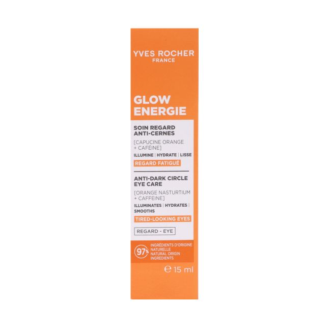 YVES ROCHER GLOW ENERGIE ANTI-DARK CIRCLE akių srities kremas, 15 ml