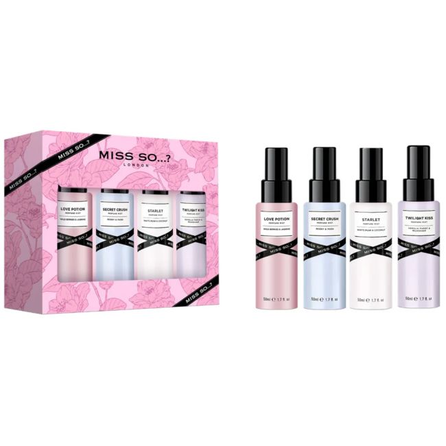 MISS SO...? LONDON parfumuotų kūno miglų rinkinys (4 x 50 ml)