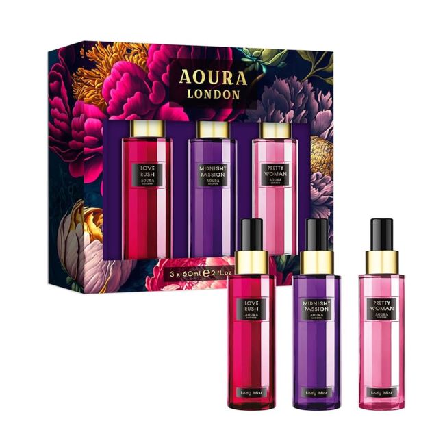 AOURA LONDON kūno miglų rinkinys (3 x 60 ml)